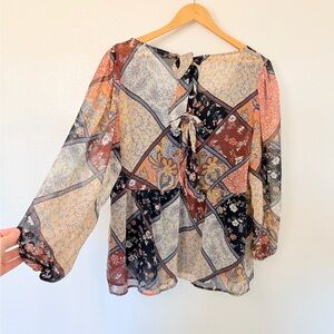 American Eagle Outfitters Multicolor Patchwork Blouse